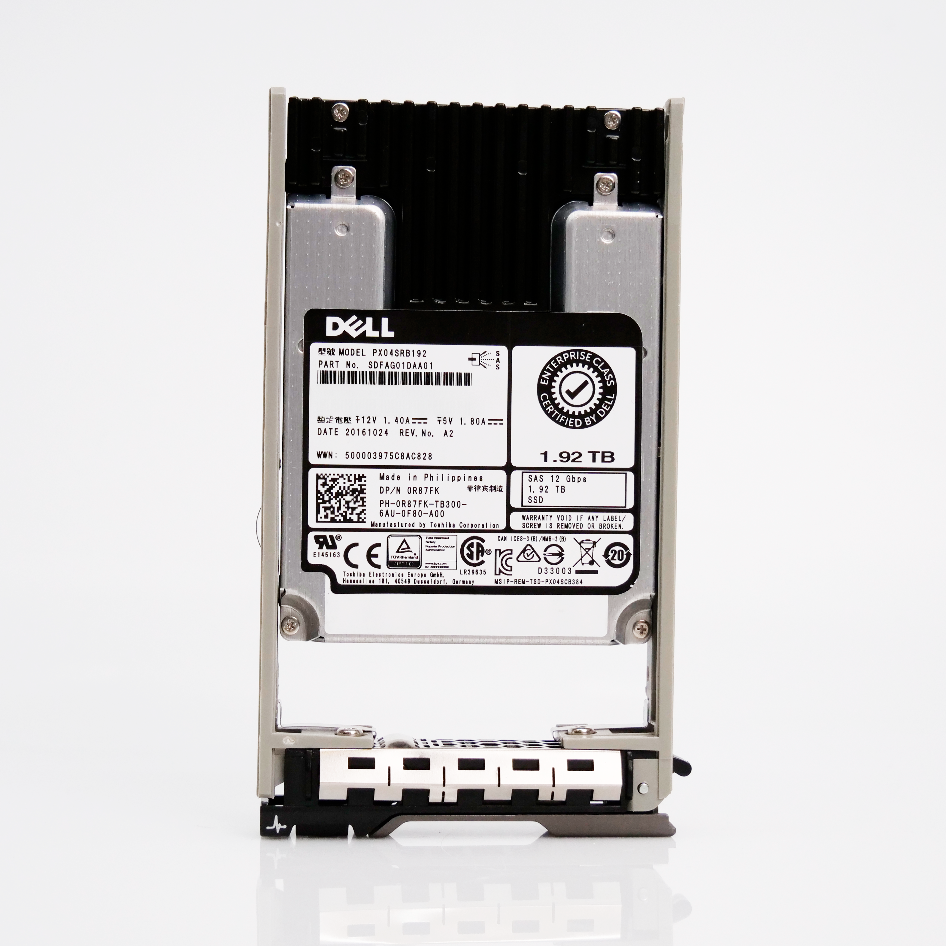 Toshiba G13 0R87FK 1.92TB 1 DWPD SAS-3 12Gb/s MLC 2.5in Recertified Solid State Drive