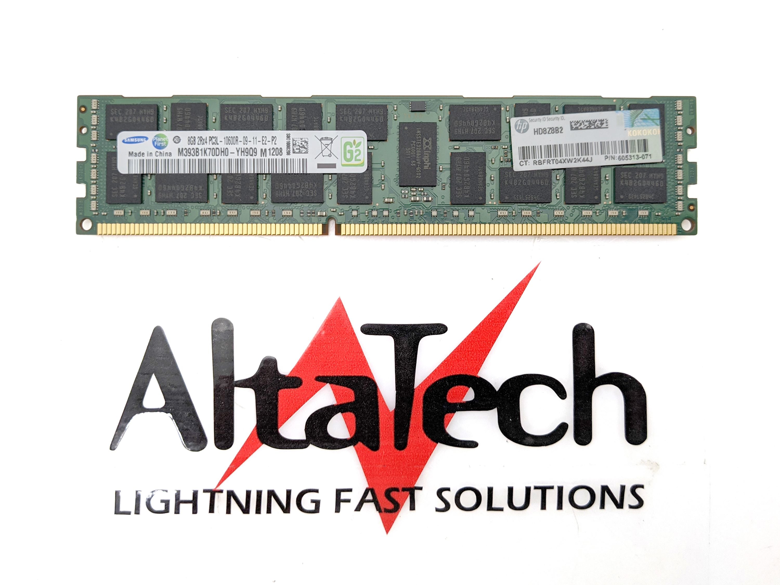 HP 606427-001 8GB PC3L-10600R DDR3-1333 2RX4 ECC
