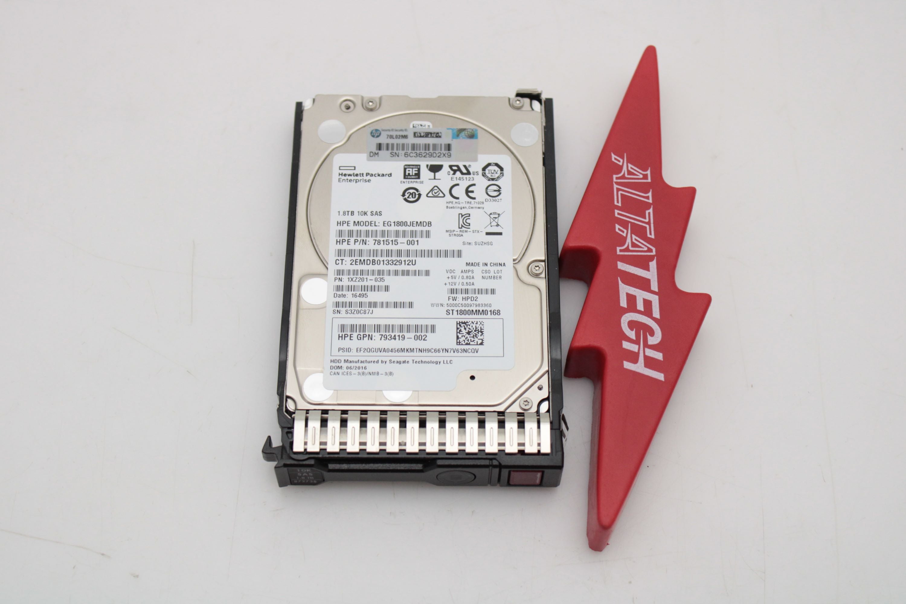 HP 872481-B21 1.8TB 12G 10K SFF SAS 512E DS SC