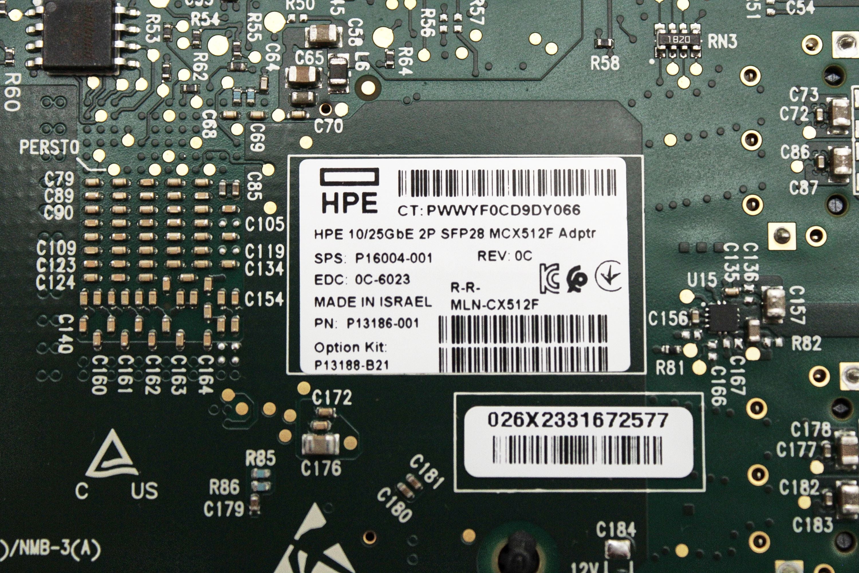 HP P16004-001 10/25GbE 2 Port SFP28 MCX512F-ACHT Ethernet Adapter