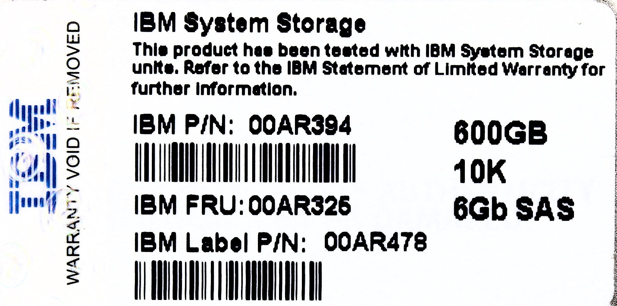 IBM 00AR325 600GB 10K 6GPS 2.5" SAS (AHF1)