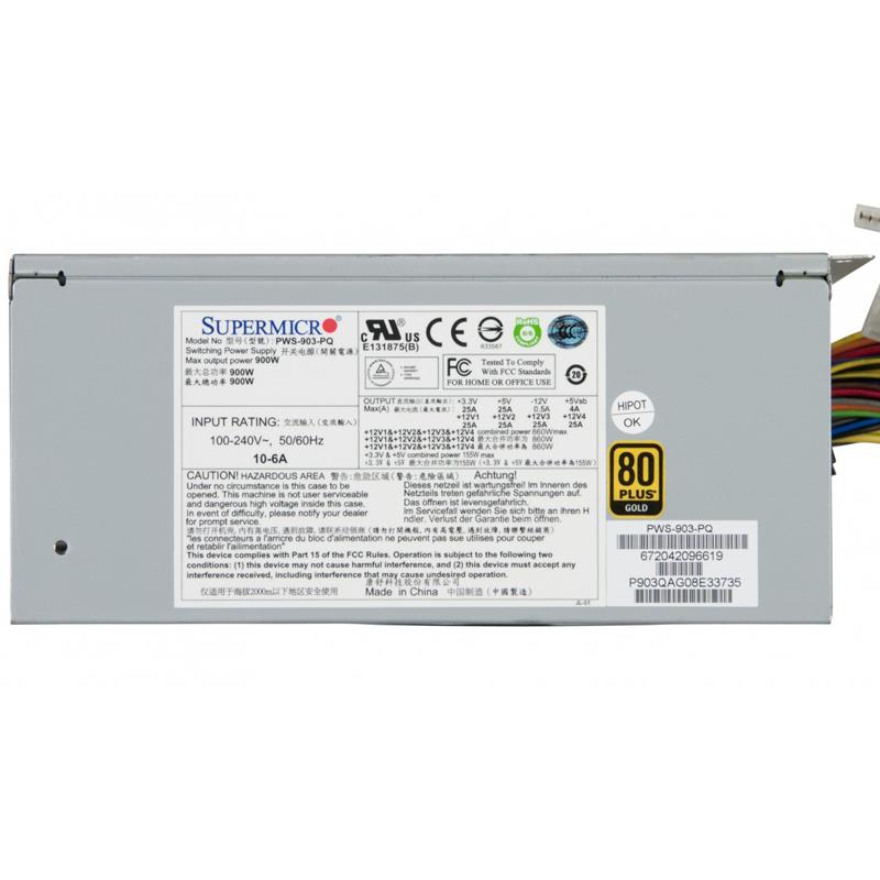 Supermicro PWS-903-PQ 900W 80 Plus Gold Certified Power Supply for Desktops