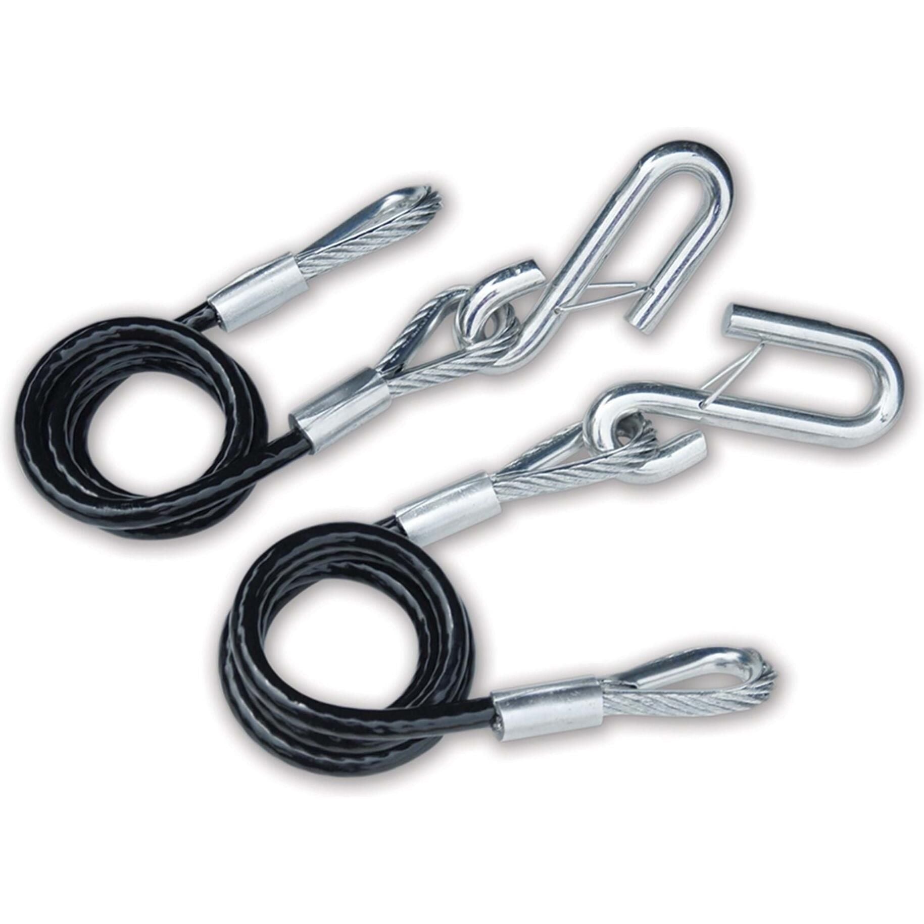 Tie Down Engineering 59541 36" Black Vinyl Jacketed Hitch Cables w/ "S" Hooks, Sold as Pair