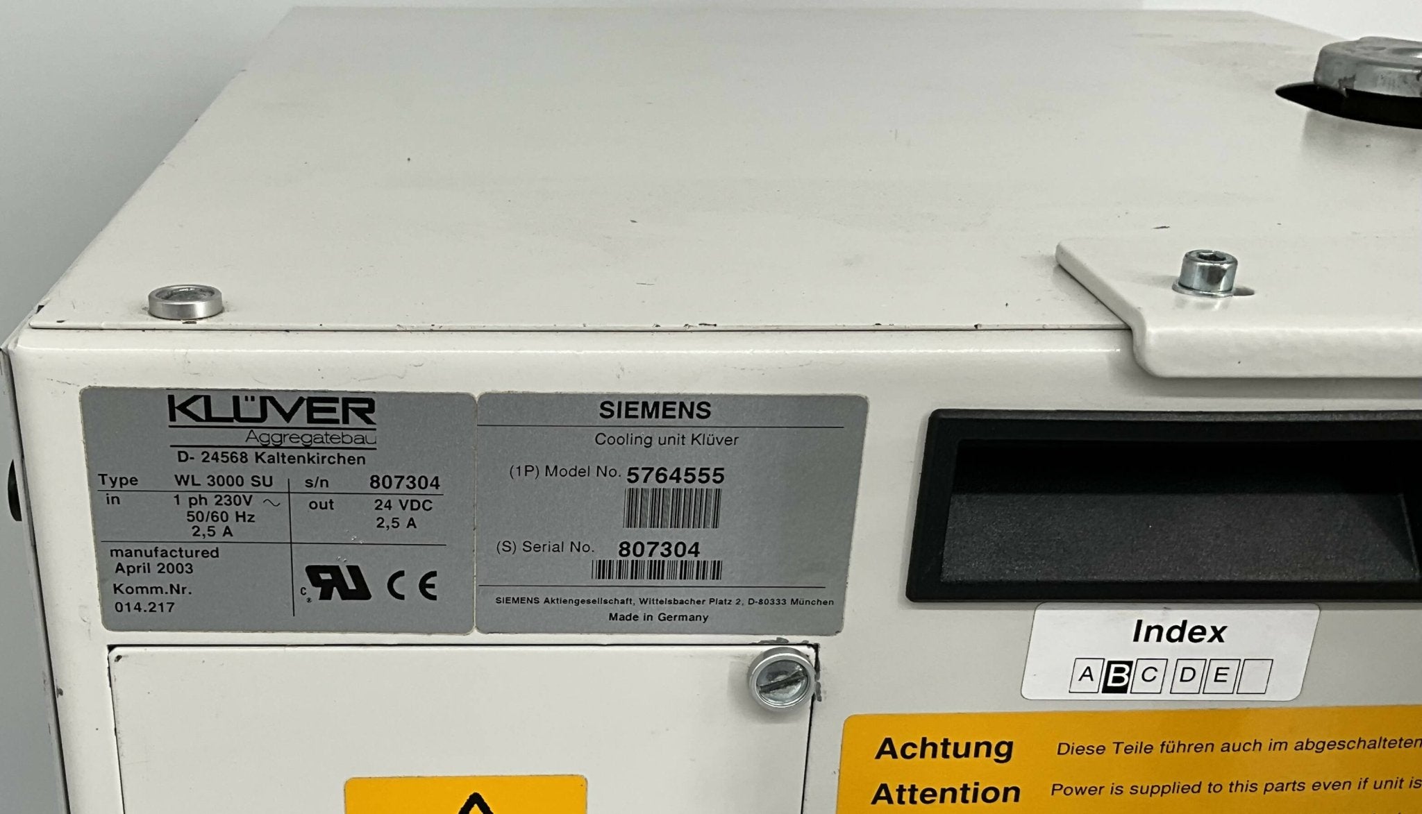 KLUVER COOLING UNIT (5764555/05764555) SIEMENS