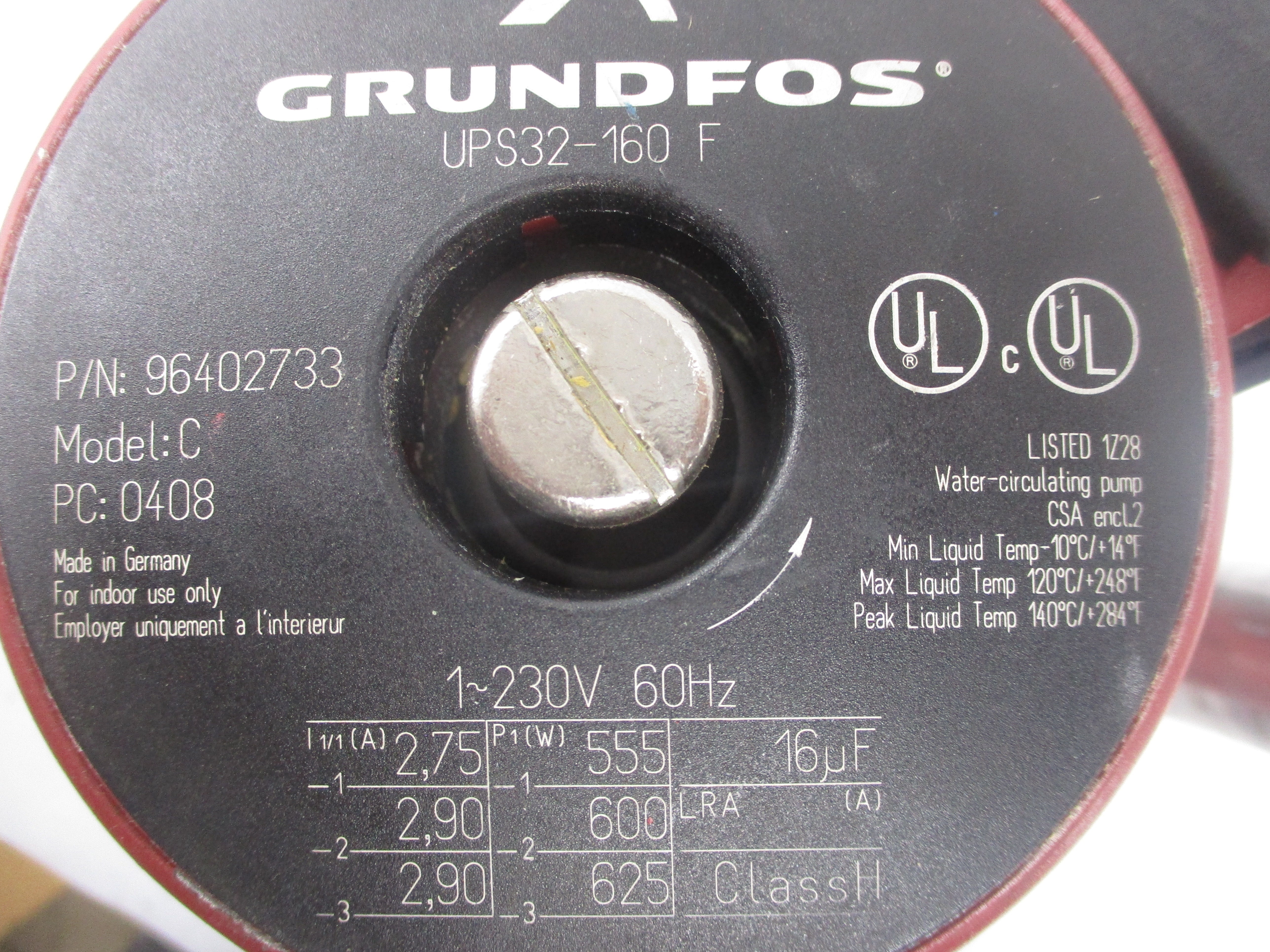 GRUNDFOS UPS32-160 96402733 230V 2.90A UNMP