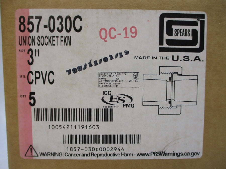 SPEARS 857-030C 3" (PKG OF 5) NSMP