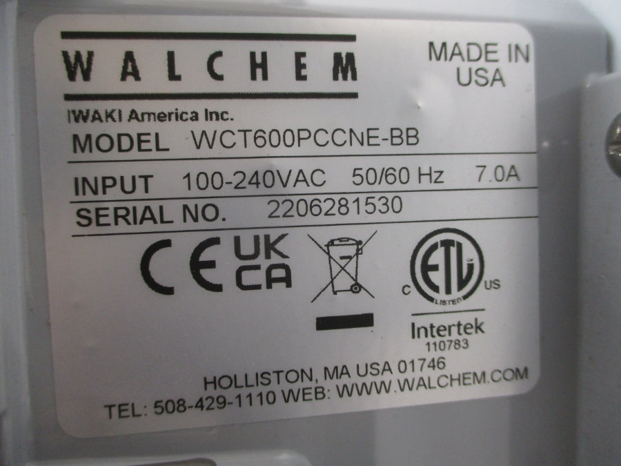 WALCHEM WCT600PCCNE-BB 100-240VAC 7.0A NSNP