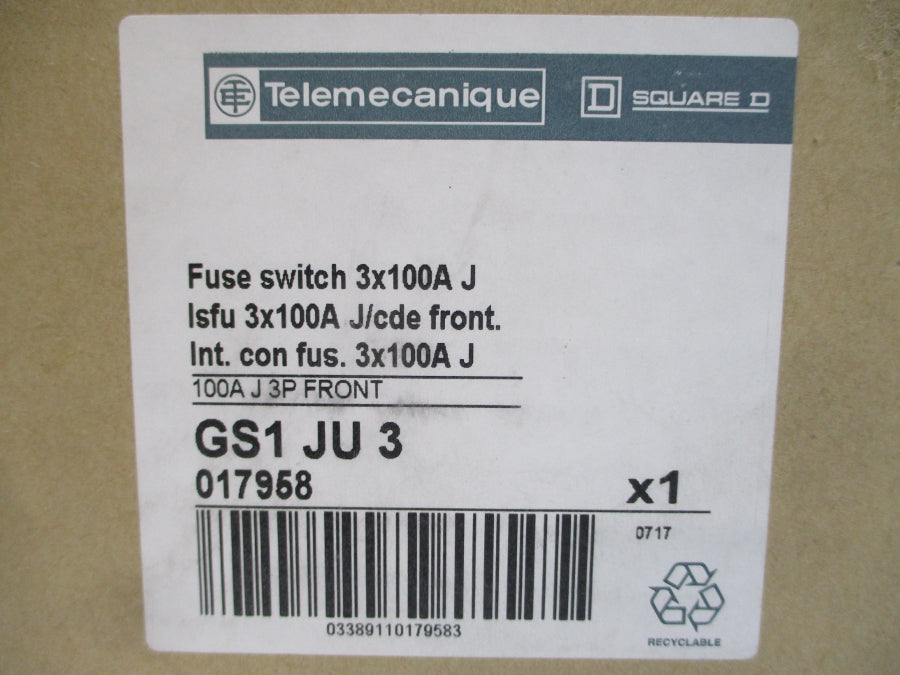 TELEMECANIQUE GS1JU3 600VAC 100A NSMP