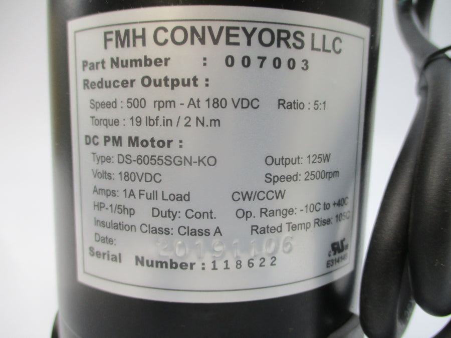 FMH CONVEYORS 007003 DS-6055SGN-KO 180VDC 1A NSNP