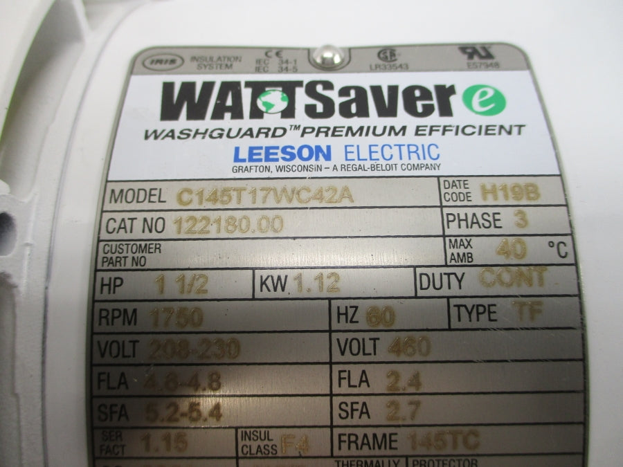 LEESON 122180.00 C145T17WC42A 208-230/460V 4.6-4.8/2.4A NSMP