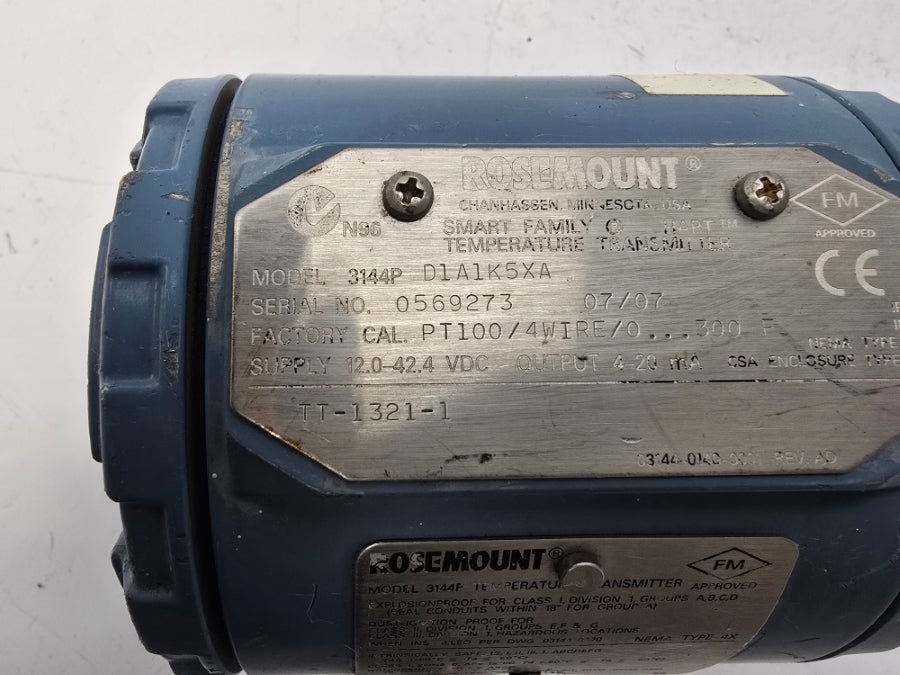 ROSEMOUNT 3144PD1A1K5XA 12.0-42.4VDC UNMP