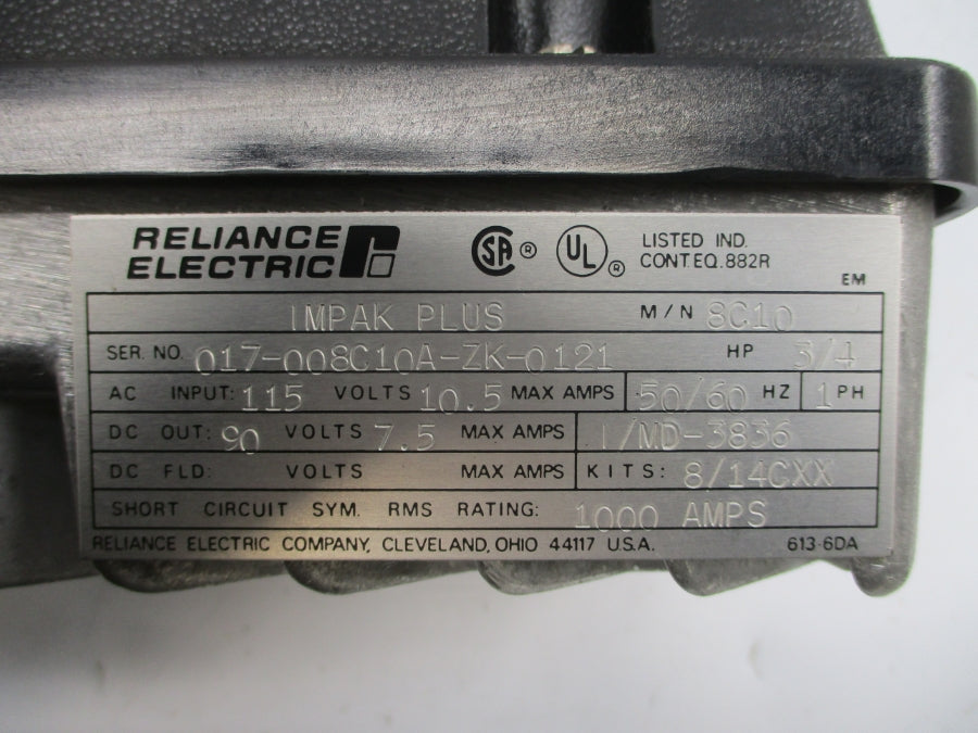 RELIANCE ELECTRIC 8C10 115V 10.5A NSNP
