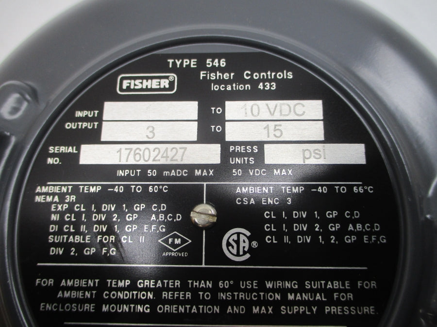 FISHER FS546-70*SR 50VDC NSMP