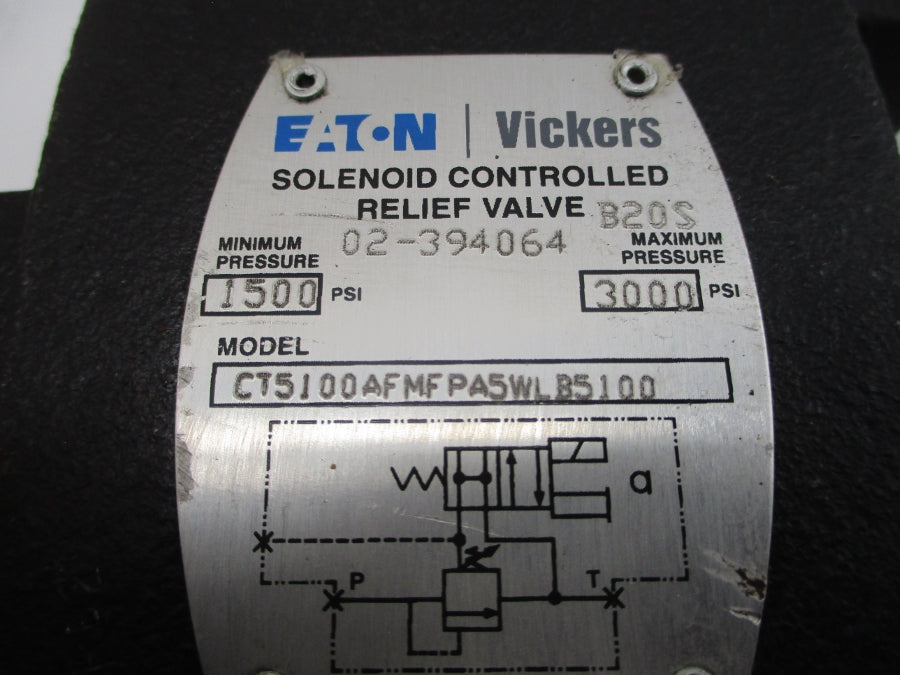 EATON CT5100AFMFPA5WLB5100 02-394064 110/120V .48/.46A 1500/3000PSI NSNP