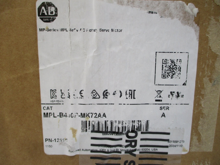 ALLEN BRADLEY MPL-B430P-MK72AA SER. A 460VAC 9.2A NSMP