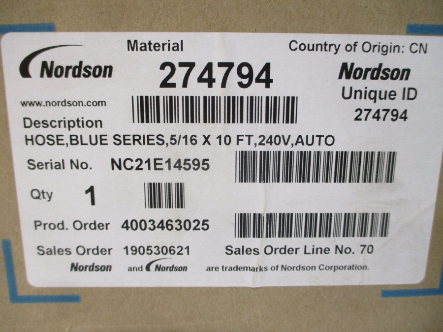NORDSON 274794 240V 1500PSI 10' NSMP