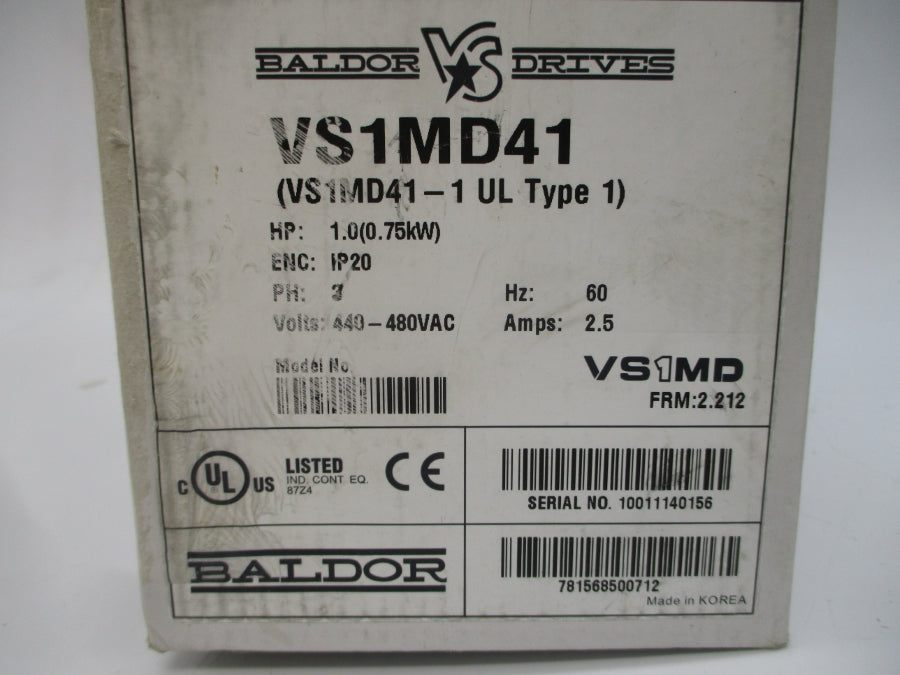 BALDOR VS1MD41-1 F/W 2.212 440-480VAC 2.5A NSMP