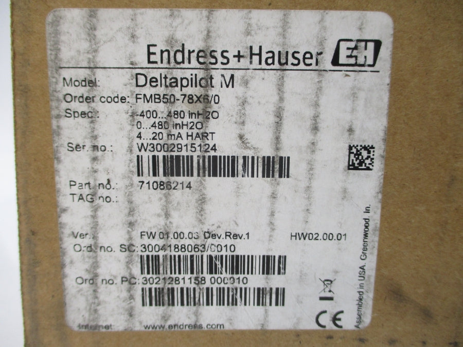 ENDRESS+HAUSER FMB50-78X6/0 11.5-45VDC REV. 1 NSMP