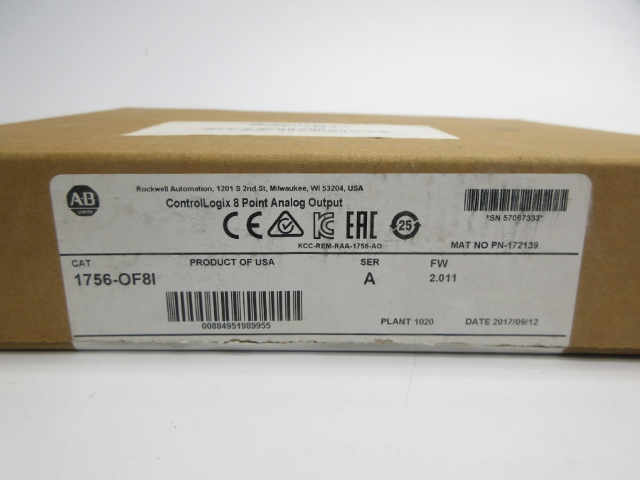 ALLEN BRADLEY 1756-OF8I SER. A F/W 2.011 24VDC NSMP