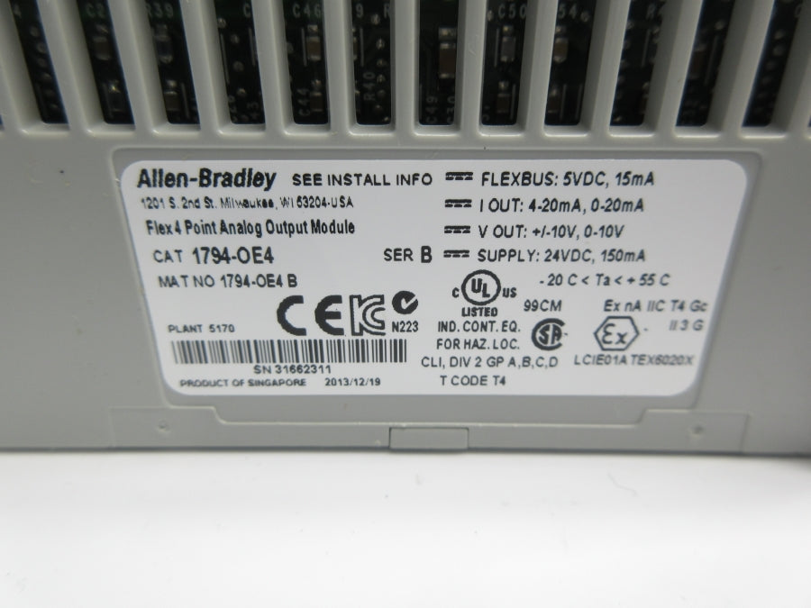 ALLEN BRADLEY 1794-OE4 SER. B 24VDC NSNP