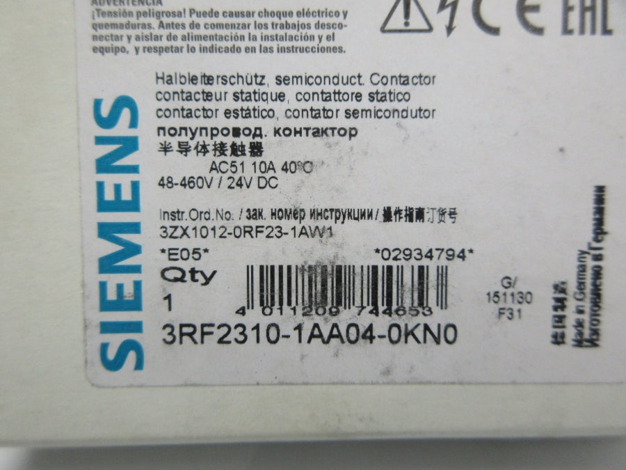 SIEMENS 3RF2310-1AA04-0KN0 24VDC NSMP