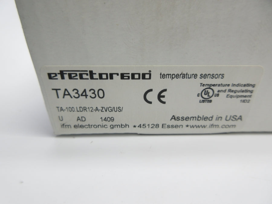 IFM EFECTOR TA3430 TA-100.LDR12-A-ZVG/US/ 10-30VDC NSMP