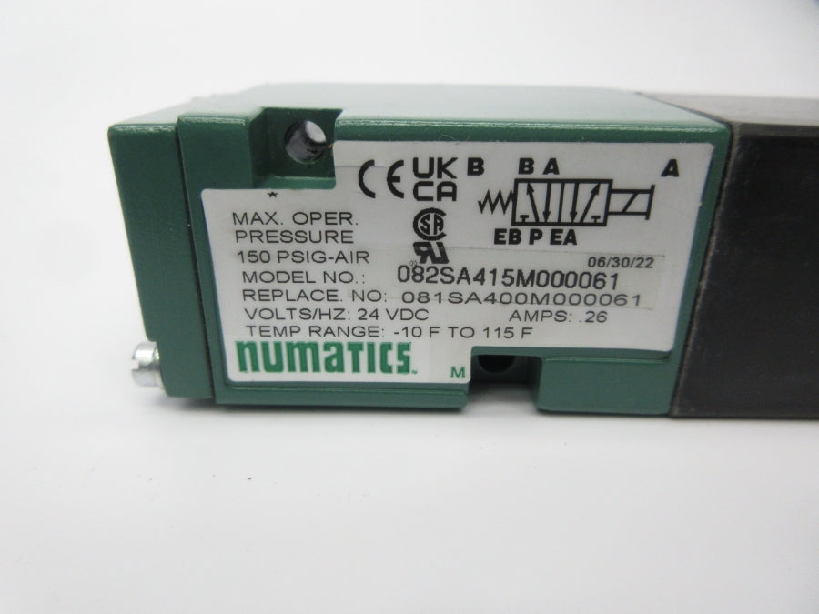 NUMATICS 081SA400M000061 24VDC .26A 150PSI NSNP