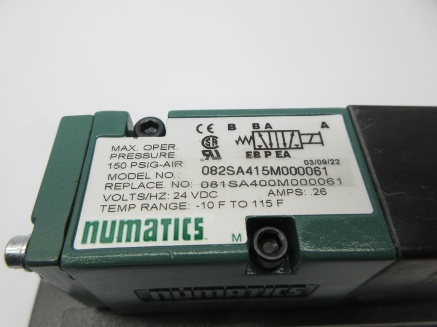 NUMATICS 082SA415M000061 24VDC .26 150PSI NSNP