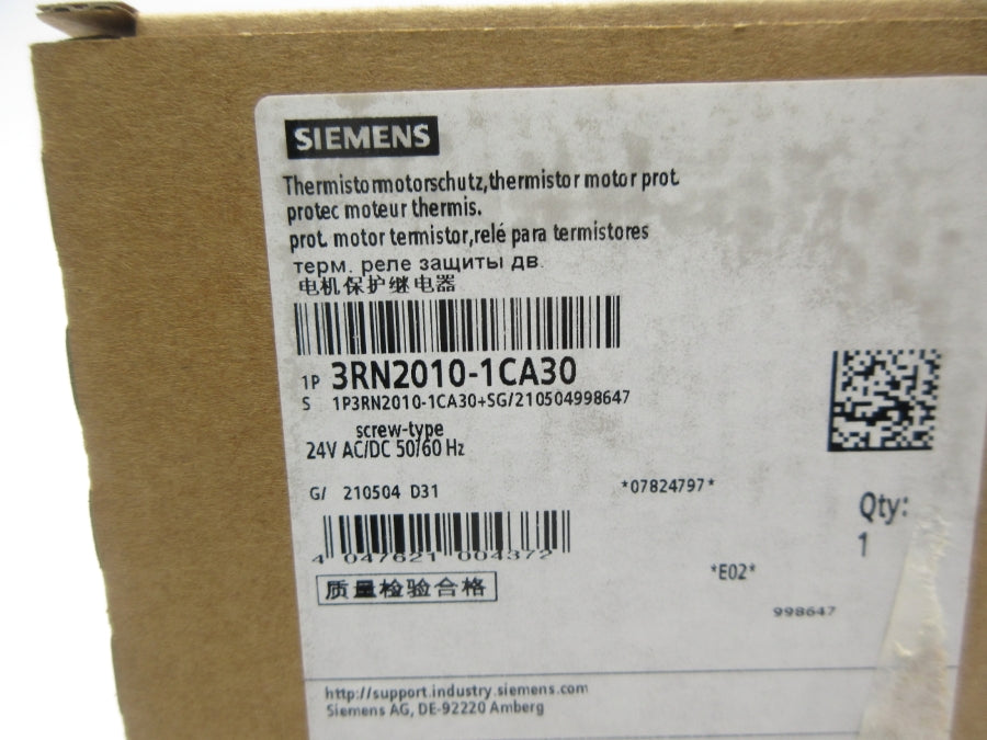 SIEMENS 3RN2010-1CA30 24VAC/DC NSMP
