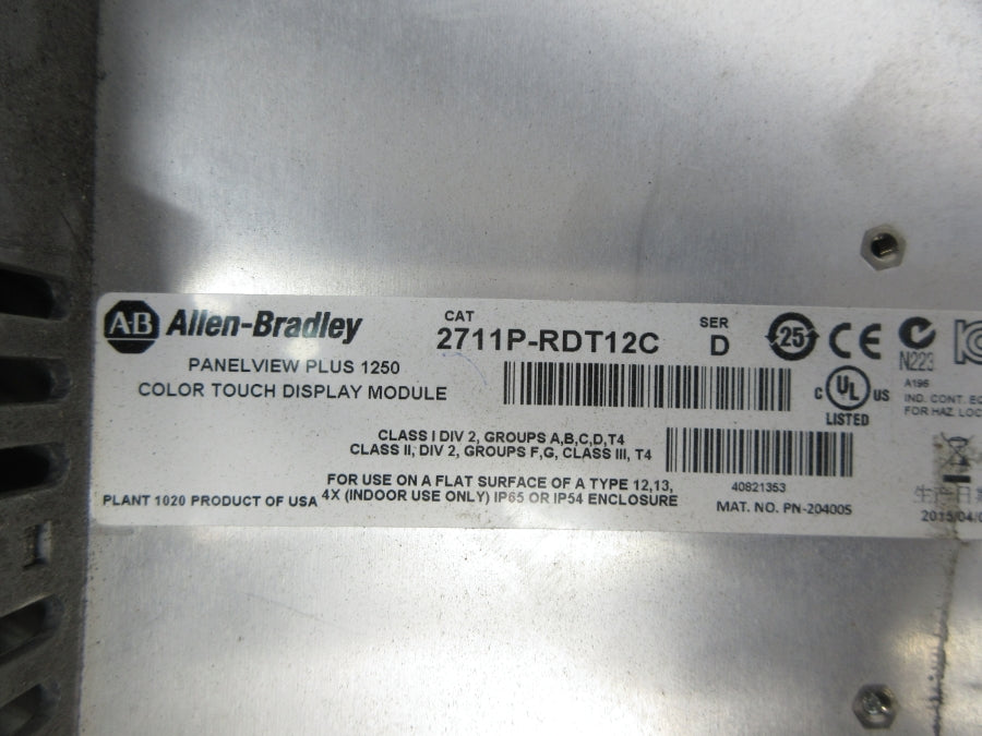 ALLEN BRADLEY 2711P-RDT12C SER. D UNMP
