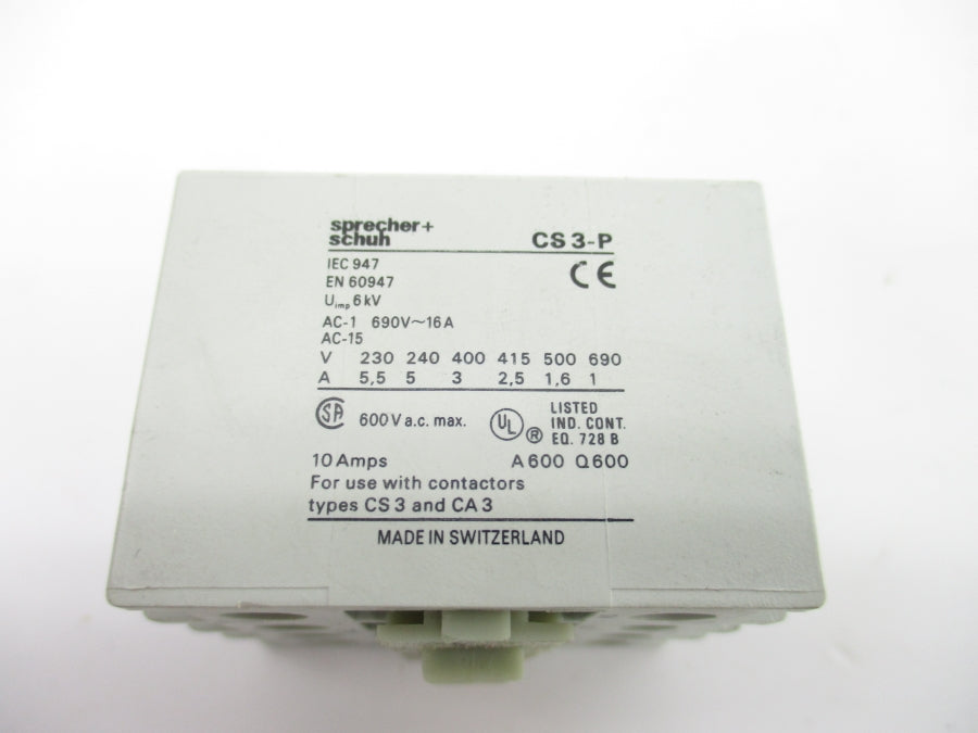 SPRECHER+SCHUH CS3-P40 600VAC 10A NSNP