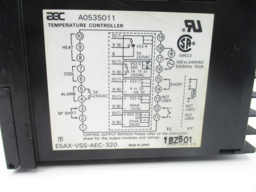 AEC A0535011 E5AX-VSS-AEC-320 100-240VAC 5A NSNP