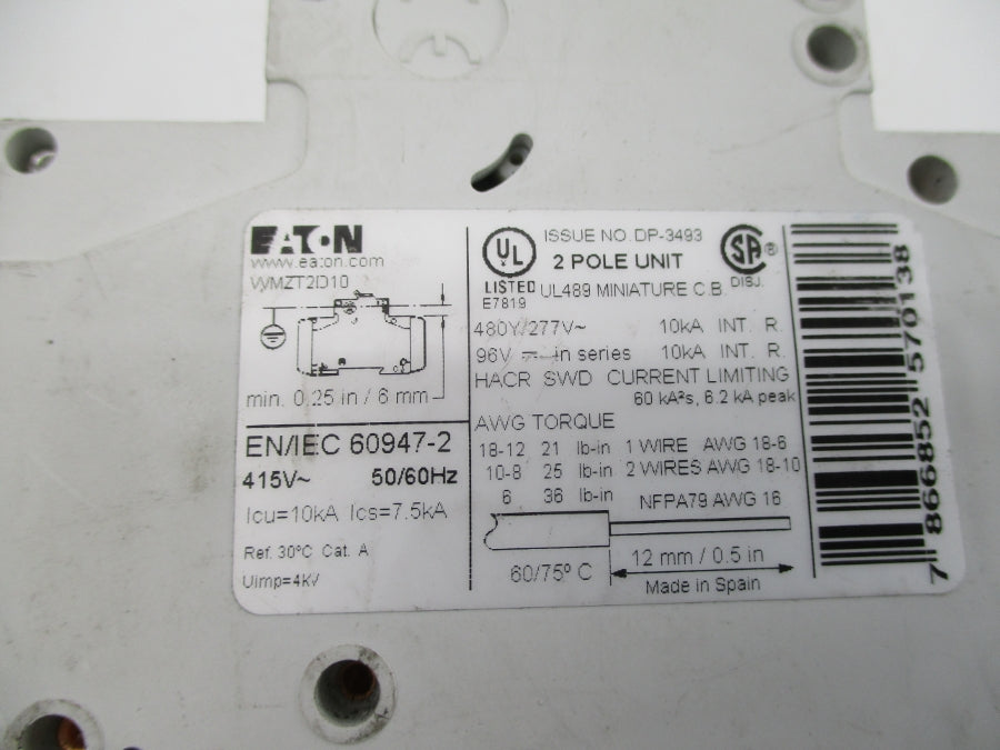 EATON WMZT2D10 277V 10A NSNP