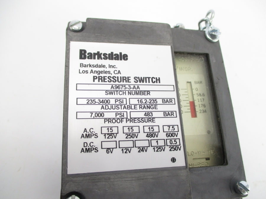 BARKSDALE A9675-3-AA 600VAC 7.5A 235-3400PSI NSNP