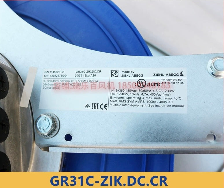 GR31C-ZIK.DC.CR ZIEHL-ABEGG centrifugal fan 380-480V