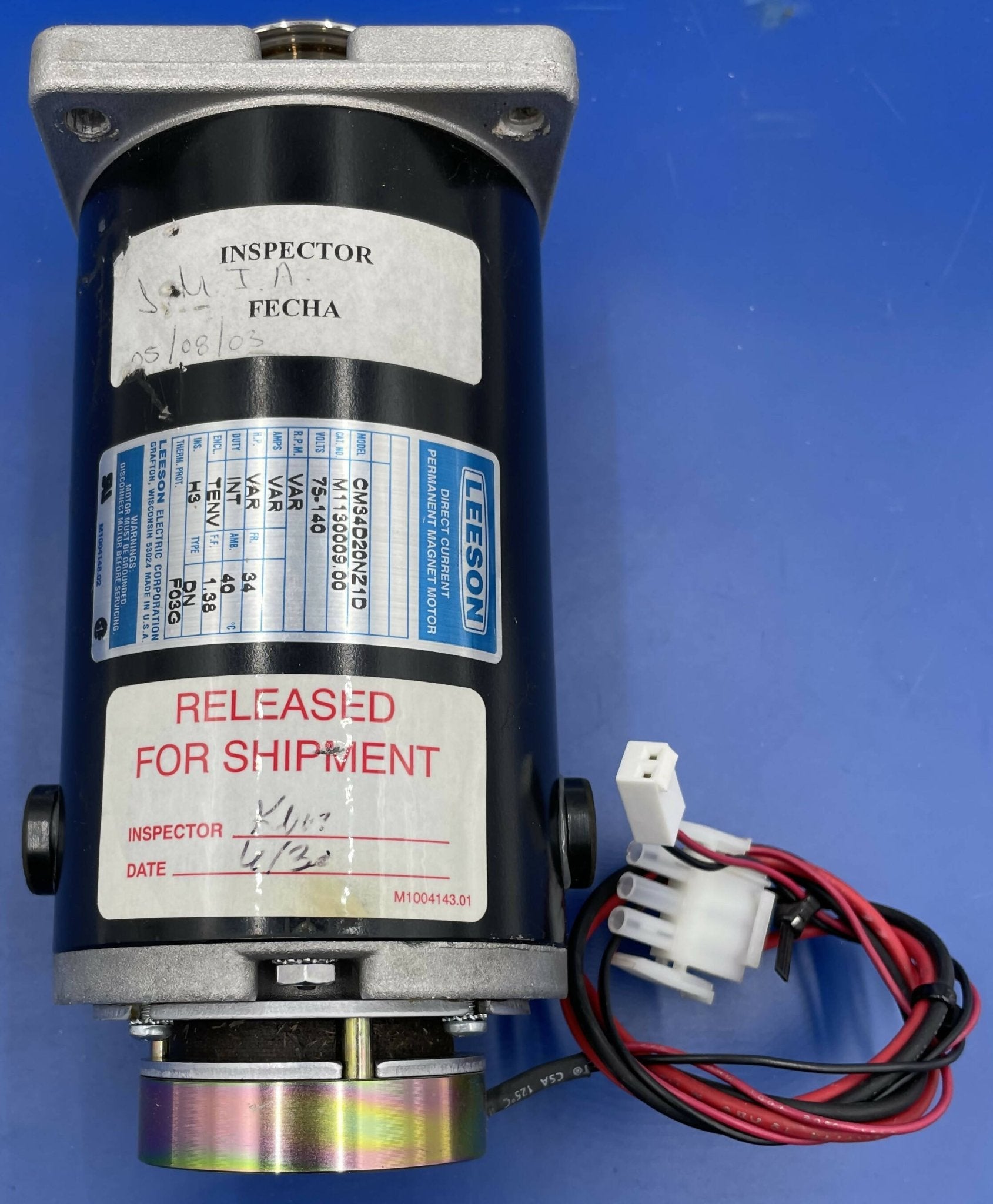 GE CMS34D20NZ1D - Leeson Drive Motor for AMX4 X-Ray Front | Alo Tech Solutions
