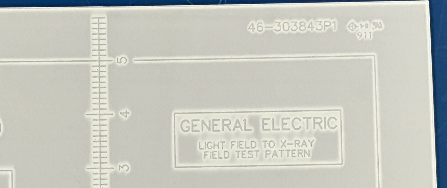 LIGHT FIELD TO X-RAY TEST PATTERN (46-303843P1/46-194427P209 GE