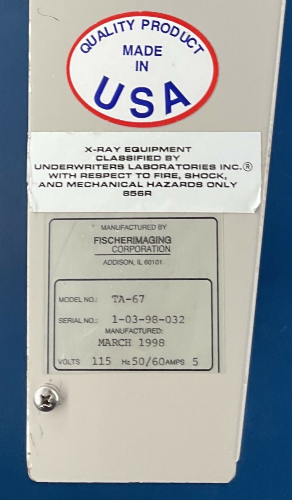 LINEAR TOMOGRAPHIC CONTROL (TA-67 FISCHER
