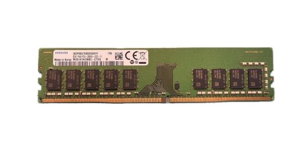 M391A1K43BB2-CTDQ - Samsung 8GB PC4-21300 DDR4-2666MHz ECC Unbuffered CL19 288-Pin DIMM 1.2V Single Rank Memory Module