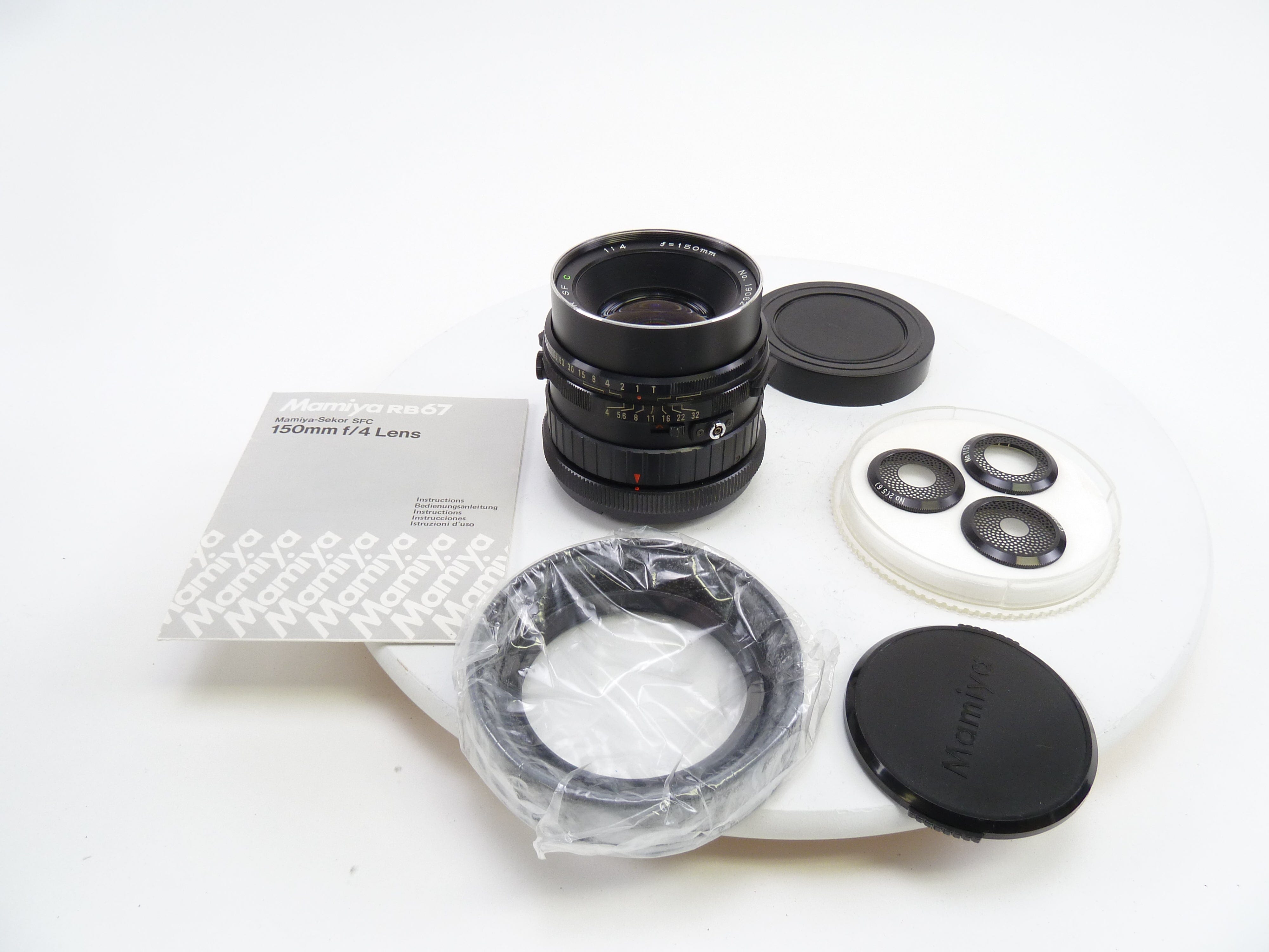 Mamiya RB67 150MM F4 Soft Focus Lens with complete set of Disks