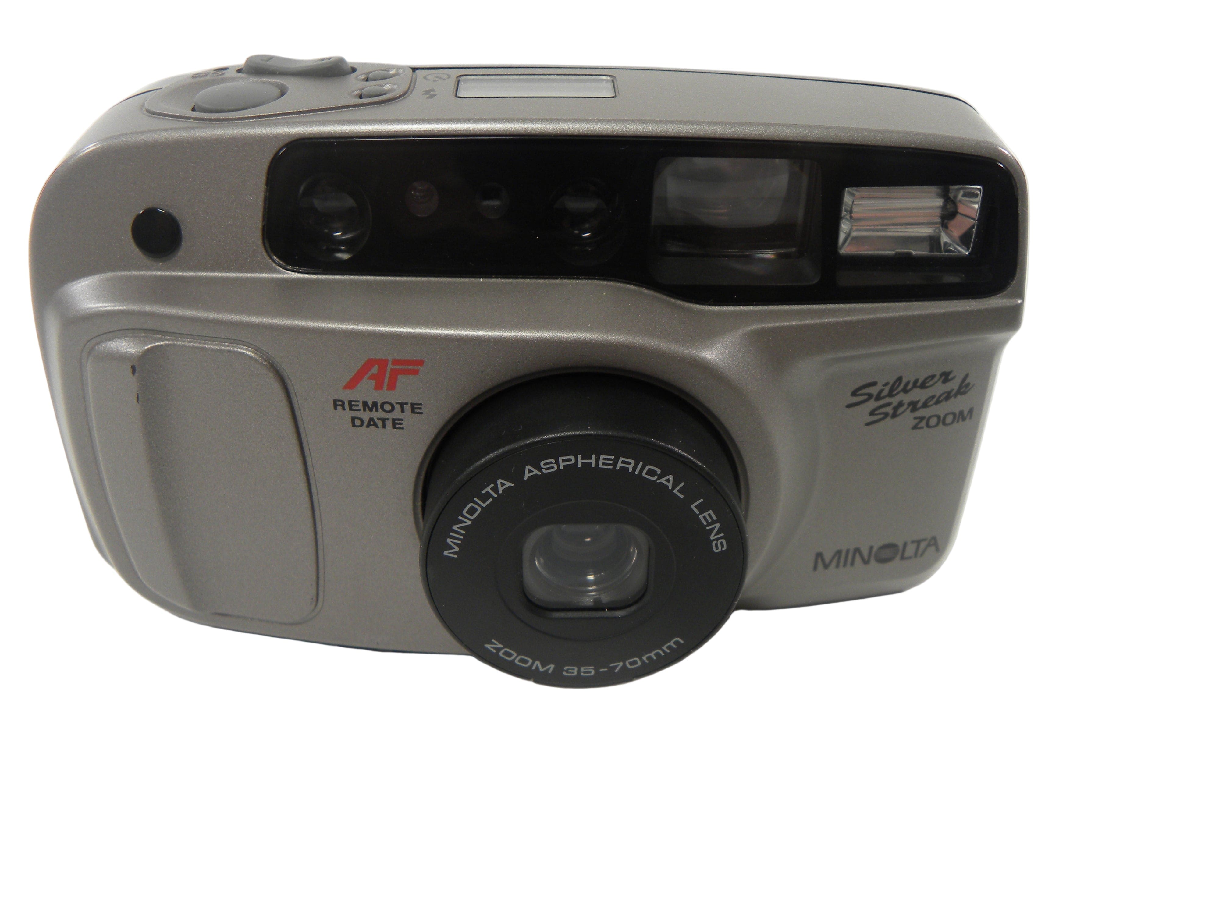 Minolta AF Silver Streak Zoom Remote Date 35mm Camera