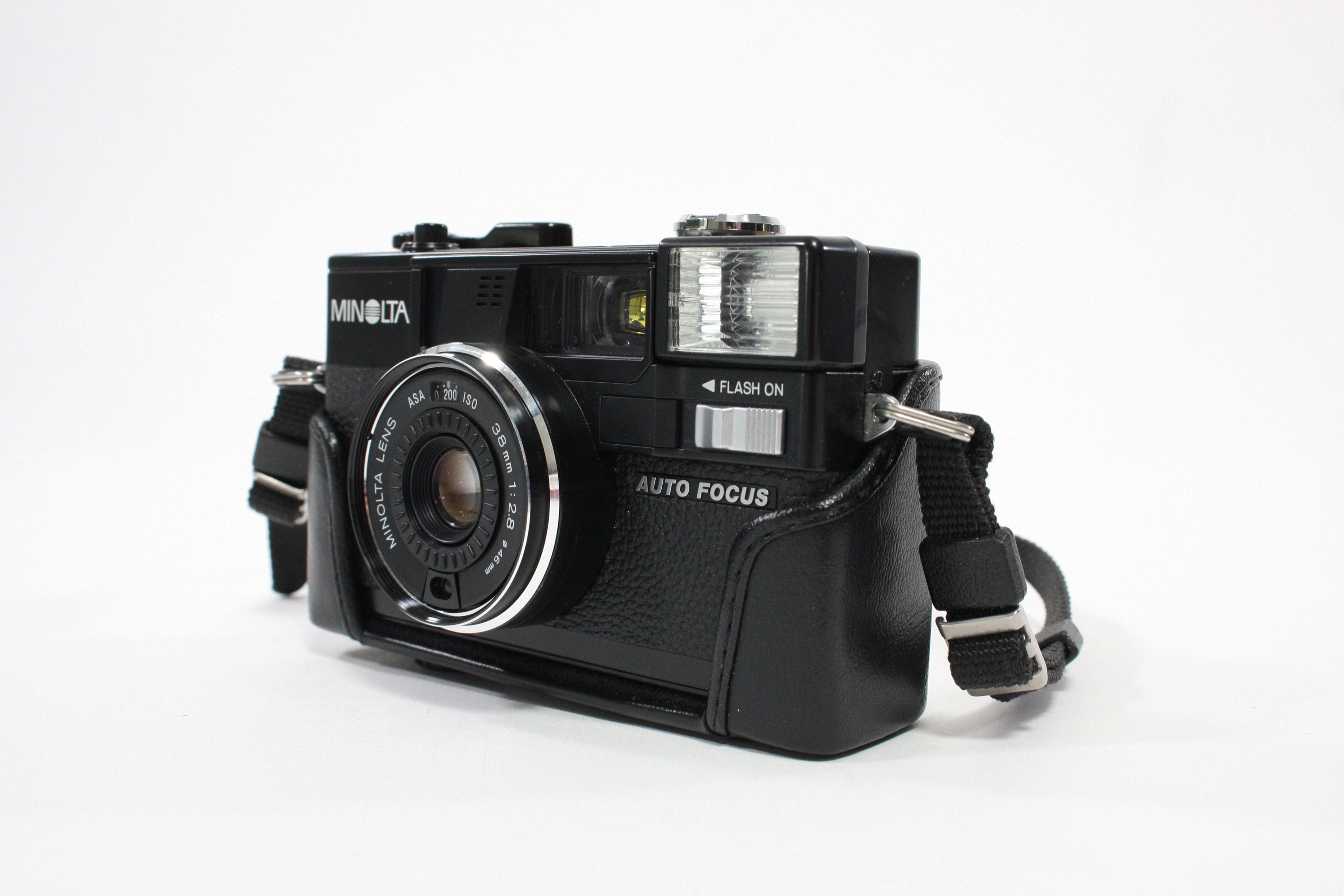 Minolta Hi-Matic AF2 with Case and Auxillary Lens
