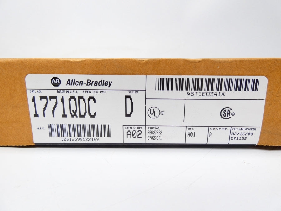 ALLEN BRADLEY 1771-QDC SER. D REV. A02 F/W A DATE: 2000 NSFS
