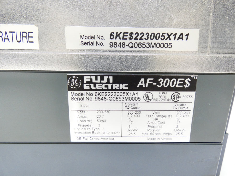 GENERAL ELECTRIC 6KE$223005X1A1 200-230V 26.7A UNMP