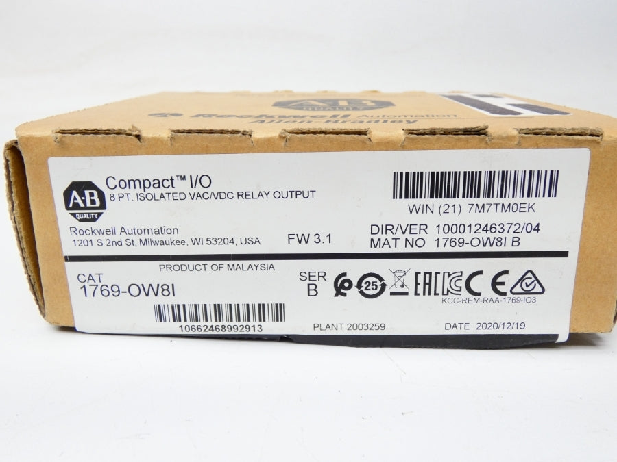 ALLEN BRADLEY 1769-OW8I SER. B F/W 3.1 VER. 04 24VDC 0.125A NSMP