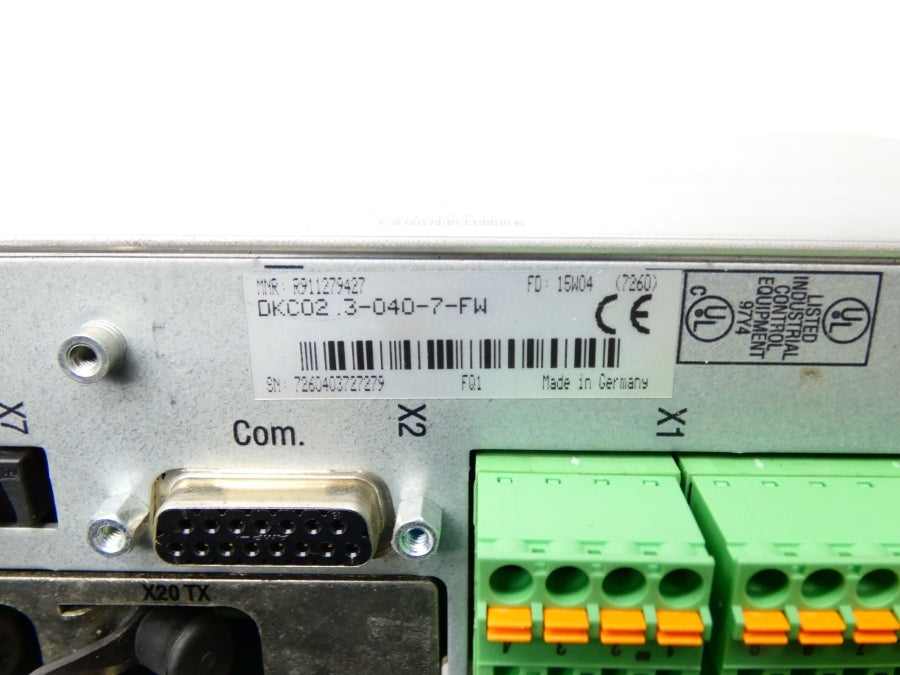 REXROTH DKC02.3-040-7-FW R911279427 200-480V 16A (AS PICTURED) UNMP