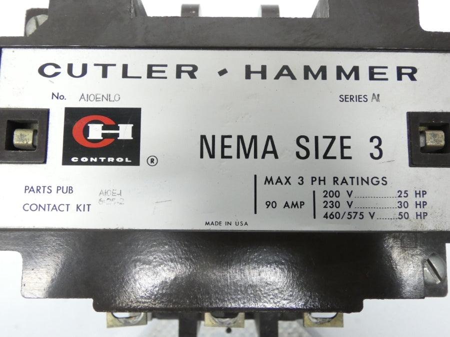 CUTLER HAMMER A10ENLO A10ENL0 SER. A1 110-120V 90A UNMP