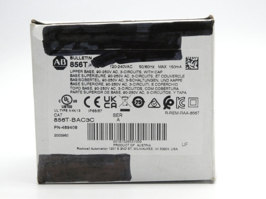 ALLEN BRADLEY 856T-BAC3C SER. A 120-240VAC (WH) NSMP