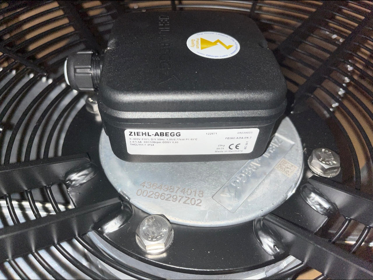 FE080-ADA.6N.2 ZIEHL-ABEGG Axial Fan 1.05/0.77kW | 3~400V | 680/530 RPM