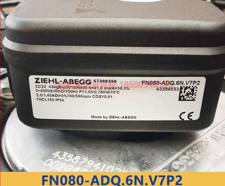 FN080-ADQ.6N.V7P2 ZIEHL-ABEGG Axial Fan 3~ 400V 1.05/0.78 kW 2.5/1.45 A